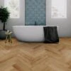 Burnaby Oak - Foundation Herringbone SPC 2mm UV Coated Luxury Vinyl Flooring (122987)