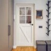 White Internal Primed Barn 4 Light Clear Glass FLB Made-to-Measure Door (120500)