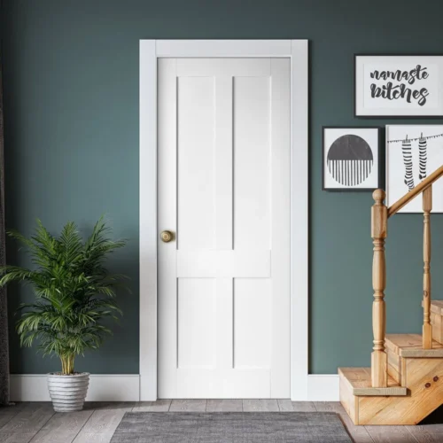 White Internal Primed Flat Victorian Shaker 4 Panel FD30 Fire Door (51786) 9 White Internal Primed Flat Victorian Shaker 4 Panel FD30 Fire Door (51786) -Oak Door Store 1731677784 78306100