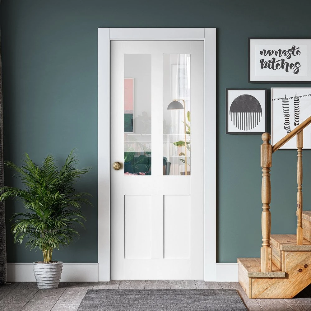 White Internal Primed Victorian 2 Panel 2 Light Clear Glass Made-to-Measure Door (120532) 5 White Internal Primed Victorian 2 Panel 2 Light Clear Glass Made-to-Measure Door (120532) - Image 5