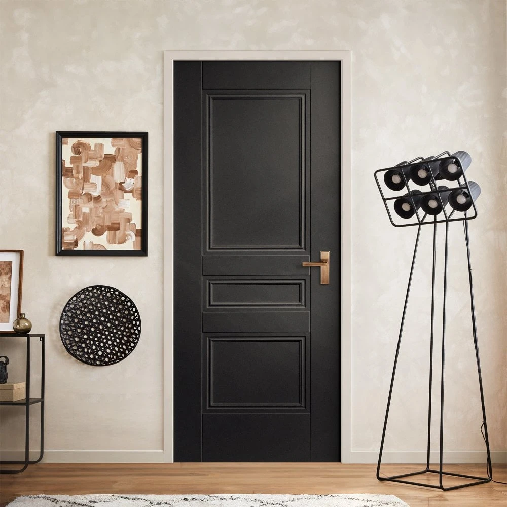 Black Internal Fully Finished Elegance Henley 3 Panel FD30 Fire Door (117827) 1 Black Internal Fully Finished Elegance Henley 3 Panel FD30 Fire Door (117827)
