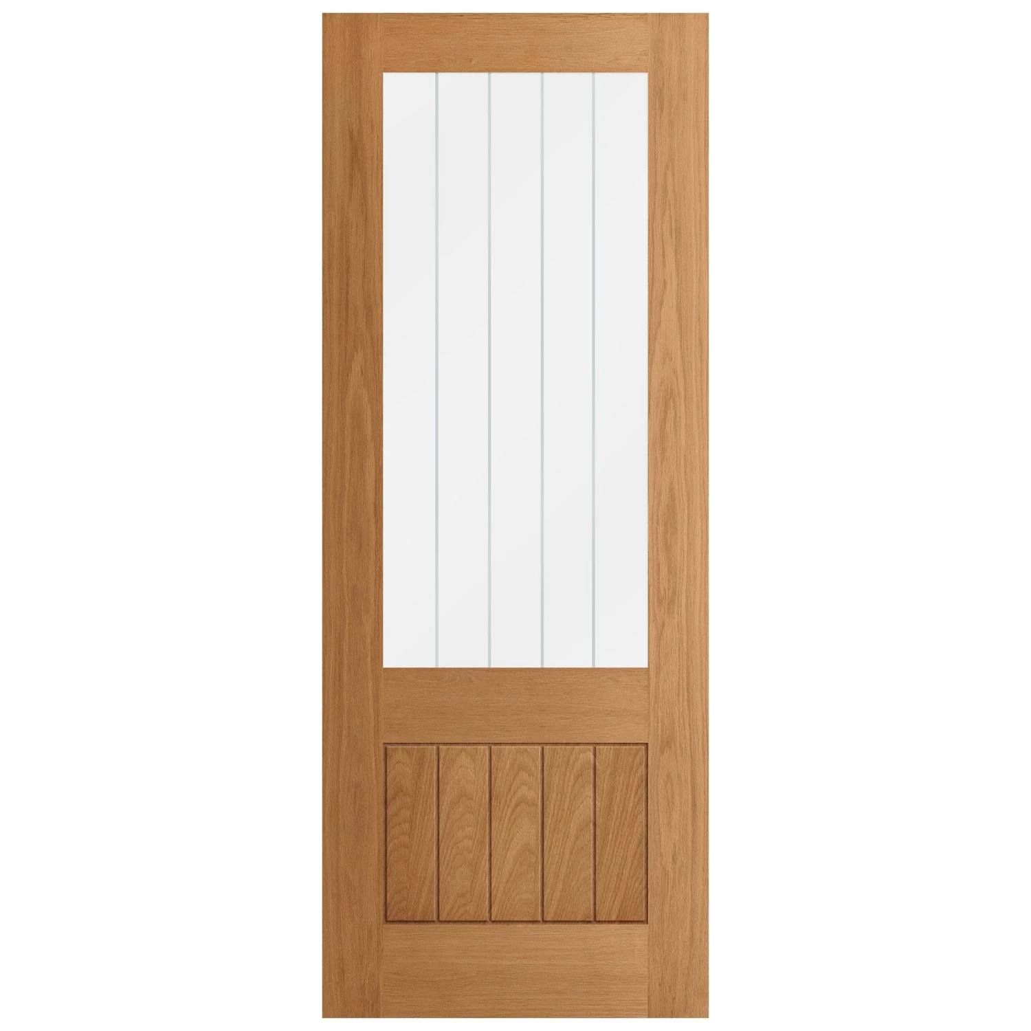 Oak Internal Fully Finished Farley 1 Panel 1 Light Obscure Lined Clear Glass Made-to-Measure Door (120482) 3 Oak Internal Fully Finished Farley 1 Panel 1 Light Obscure Lined Clear Glass Made-to-Measure Door (120482) - Image 3