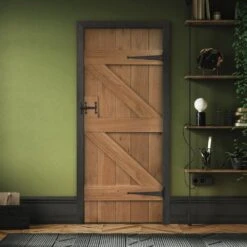 Solid Oak Internal Unfinished Rustic Grange Solid Made-to-Measure Ledged Door (124115)