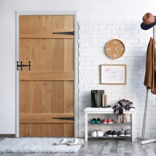 Solid Oak Internal Unfinished Rustic Grange Solid Made-to-Measure Ledged Door (124115) -Oak Door Store 1733227230 53833100