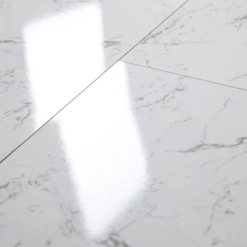Carrara Marble - Lustre Stone 8mm High Gloss Laminate Flooring (90003) -Oak Door Store 1733231466 76856900