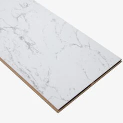 Carrara Marble - Lustre Stone 8mm High Gloss Laminate Flooring (90003) -Oak Door Store 1733231470 48593800