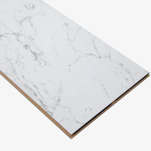 Carrara Marble - Lustre Stone 8mm High Gloss Laminate Flooring (90003) -Oak Door Store 1733231470 48593800