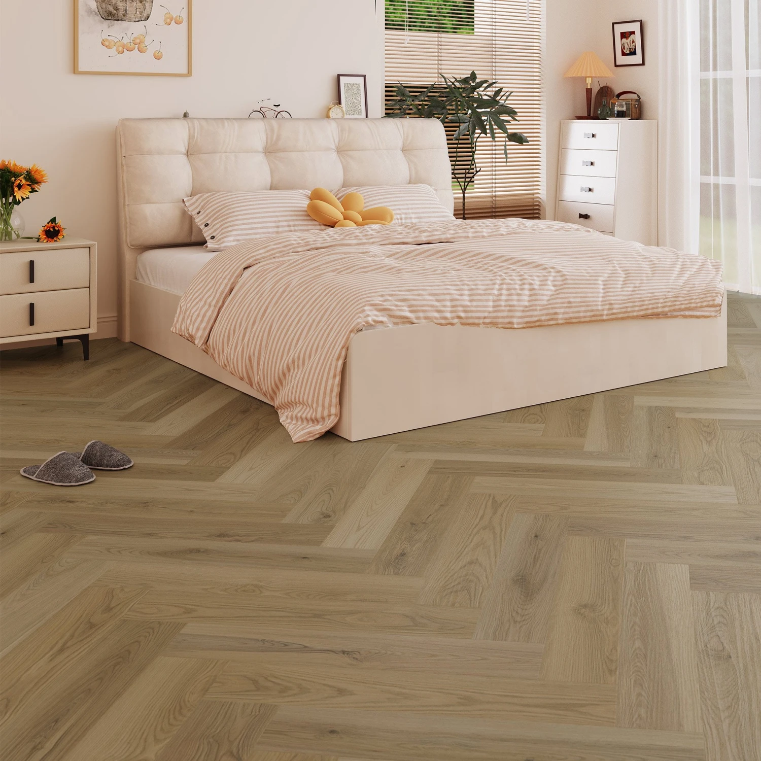 Thorold Oak - Prime Herringbone 5mm Purecoat Rigid Core Vinyl Flooring (123018) 1 Thorold Oak - Prime Herringbone 5mm Purecoat Rigid Core Vinyl Flooring (123018)