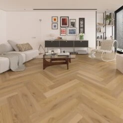 Welland Oak - Prime Herringbone 5mm Purecoat Rigid Core Vinyl Flooring (123017)