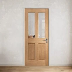 White Internal Oak Camargue 1 Light Clear Glass KF Door (121773) -Oak Door Store 1734344601 72963100