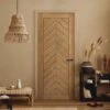 Oak Internal Fully Finished Chevron FD30 Fire Door (124131)