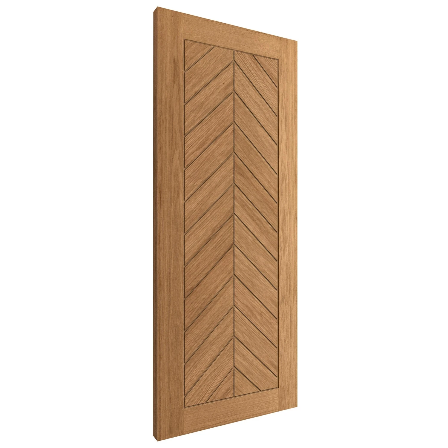 Oak Internal Fully Finished Chevron FD30 Fire Door (124131) 2 Oak Internal Fully Finished Chevron FD30 Fire Door (124131) - Image 2