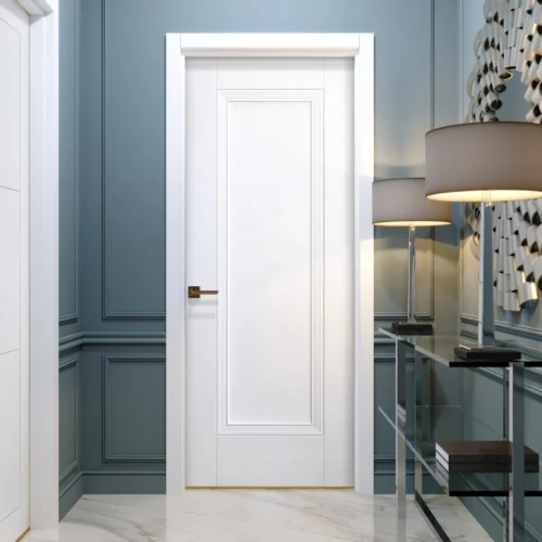 White Internal Primed Lancaster 1 Panel Fire Door (114041)