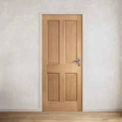 White Oak Unfinished Internal Oregon 4 Panel KF FD30 Fire Door (121798)