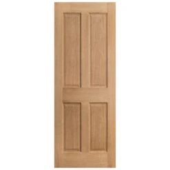 White Oak Unfinished Internal Oregon 4 Panel KF FD30 Fire Door (121798) -Oak Door Store 1734706627 03895400