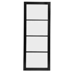 Jet Black Internal Fully Finished 4 Light Obscure Glass Industrial Studio Door (124160) -Oak Door Store 1735568956 16661100