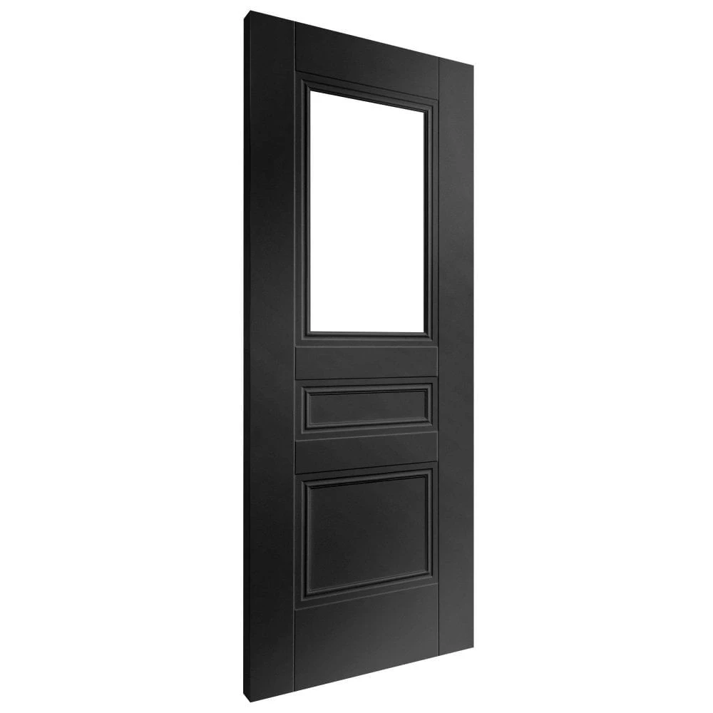 Jet Black Internal Fully Finished 2 Panel 1 Light Clear Glass Elegance Henley Door (124166) 2 Jet Black Internal Fully Finished 2 Panel 1 Light Clear Glass Elegance Henley Door (124166) - Image 2