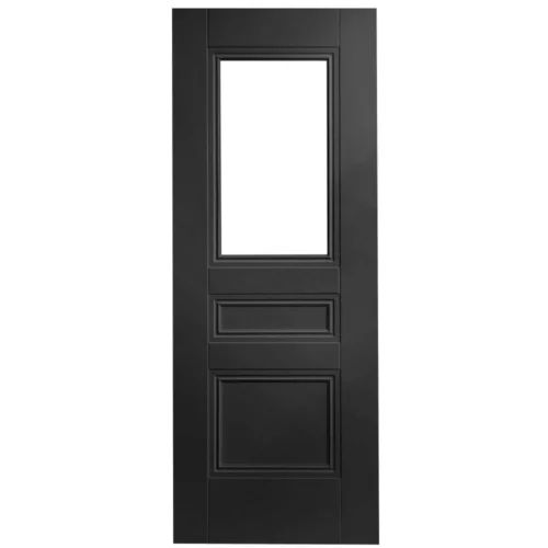 Jet Black Internal Fully Finished 2 Panel 1 Light Clear Glass Elegance Henley Door (124166) 7 Jet Black Internal Fully Finished 2 Panel 1 Light Clear Glass Elegance Henley Door (124166) -Oak Door Store 1735569545 92226500