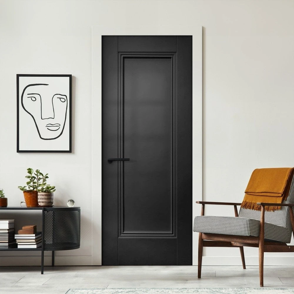Jet Black Internal Fully Finished 1 Panel Elegance Lancaster FD30 Fire Door (124171) 1 Jet Black Internal Fully Finished 1 Panel Elegance Lancaster FD30 Fire Door (124171)