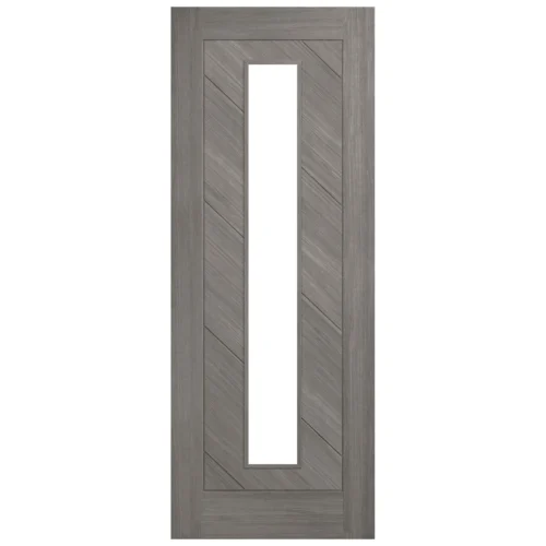Light Grey Internal Fully Finished Endure Laminate Stockholm Clear Glass Door (122011) -Oak Door Store 1735824849 50883600