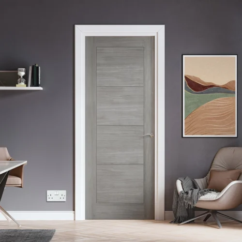 Light Grey Fully Finished Internal Endure Laminate Ladder FD30 Fire Door (121998)