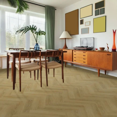 Chestermere Oak - Luxe Vision Herringbone 5mm Embossed Purecoat Rigid Core Vinyl Flooring (123031)