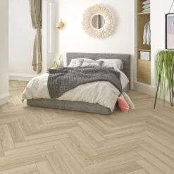 Beaumont Oak - Luxe Vision Herringbone 5mm Embossed Purecoat Rigid Core Vinyl Flooring (123030)