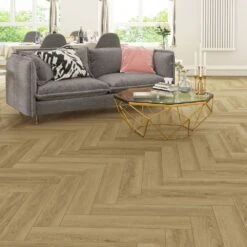 Colwood Oak - Luxe Vision Herringbone 5mm Embossed Purecoat Rigid Core Vinyl Flooring (123029)