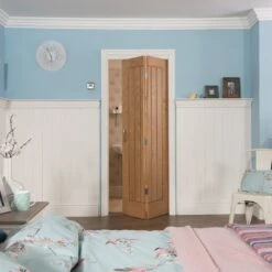 Oak Internal Unfinished Bi-Fold Oregon Cottage Door (47977)
