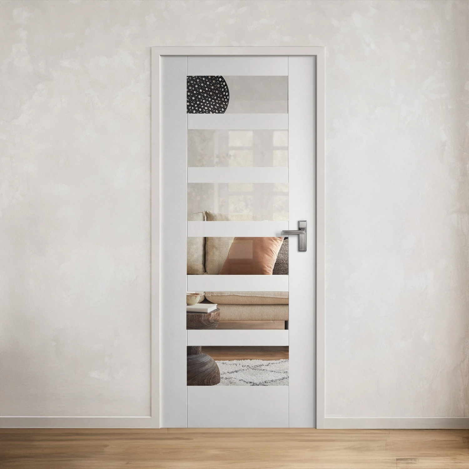 White Internal Primed Trame Shaker 6 Light Clear Glass KF Door (121754) 1 White Internal Primed Trame Shaker 6 Light Clear Glass KF Door (121754)