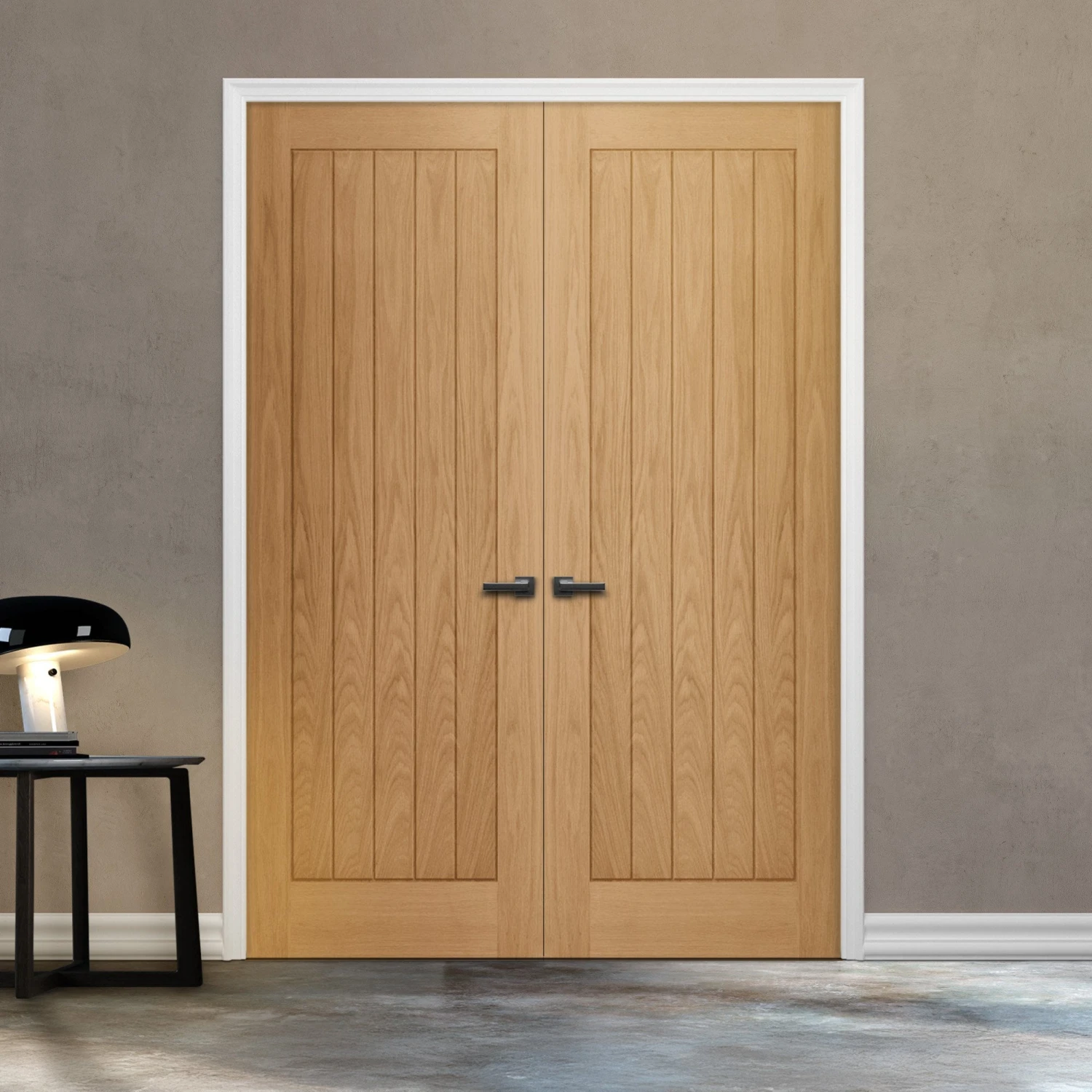 Internal Oak Unfinished Farley Door Pair Door (121378) 1 Internal Oak Unfinished Farley Door Pair Door (121378)