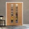 Internal Oak Fully Finished Farley 1 Light Clear Offset Glass Pair Door (121364)