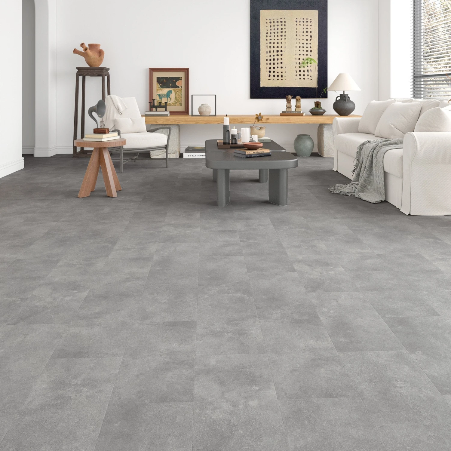 Concrete Stone - Prime Plus 5mm Embossed Purecoat Rigid Core Vinyl Flooring (123027) 1 Concrete Stone - Prime Plus 5mm Embossed Purecoat Rigid Core Vinyl Flooring (123027)