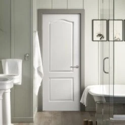 White Internal Lifestyle Moulded Textured Classique 2 Panel Arch FD30 Fire Door (124333)