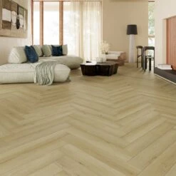 Trail Oak - Foundation Herringbone LVT 5mm Anti-Microbial UV Coated Rigid Core Vinyl Flooring (123000)