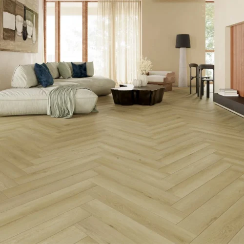 Trail Oak - Foundation Herringbone LVT 5mm Anti-Microbial UV Coated Rigid Core Vinyl Flooring (123000)