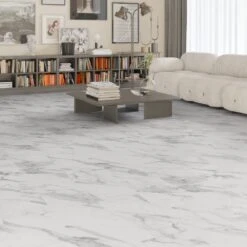 White Marble - Prime Plus 5mm Embossed Purecoat Rigid Core Vinyl Flooring (123024)