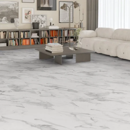 White Marble - Prime Plus 5mm Embossed Purecoat Rigid Core Vinyl Flooring (123024)