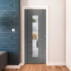 Ash Grey Internal Fully Finished Parma 1 Light Clear Glass Door (121185)