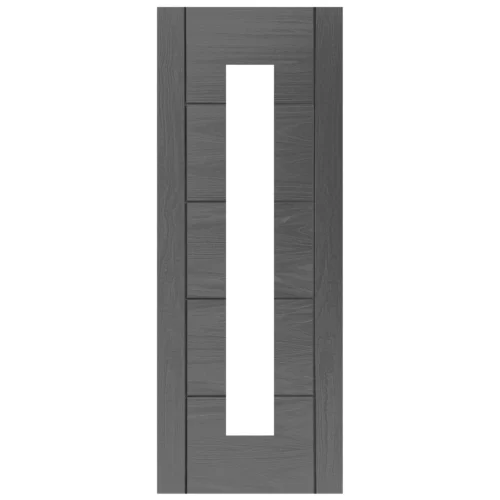 Ash Grey Internal Fully Finished Parma 1 Light Clear Glass Door (121185) -Oak Door Store 1738935252 95648700