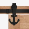 Matt Black Anchor Sliding Barn Door Track Bracket Pair (123585)
