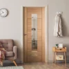 Oak Internal Unfinished Parma 1 Light Clear Glass Door (106922)