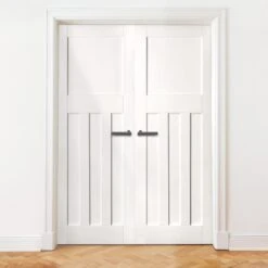Internal White Primed 1930's DX 4 Panel Pair Door (121396)
