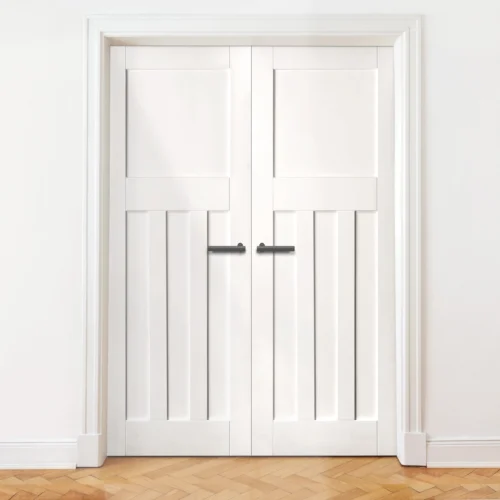 Internal White Primed 1930's DX 4 Panel Pair Door (121396)