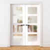 Internal White Primed Shaker 4 Light Obscure Glass Pair Door (121430)