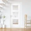 White Internal Primed Elegance Ripley 3 Light Clear Glass Door (88072)