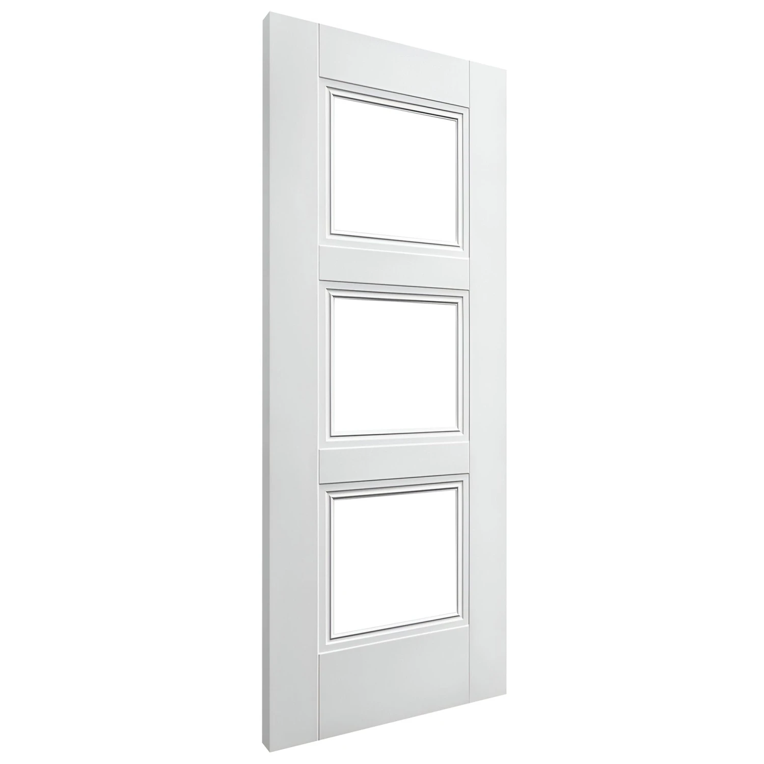 White Internal Primed Elegance Ripley 3 Light Clear Glass Door (88072) 2 White Internal Primed Elegance Ripley 3 Light Clear Glass Door (88072) - Image 2