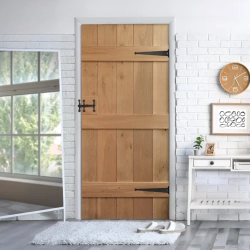 Oak Internal Unfinished Rustic Grange Solid Ledged Door (122345)