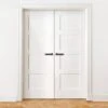 Internal White Primed Shaker 4 Panel Pair Door (121431)