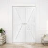 Internal White Primed Barn FLB Pair Door (121403)